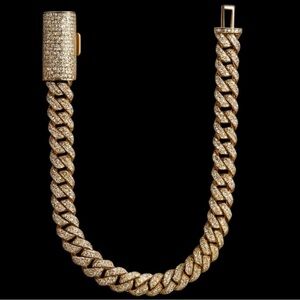 18K Gold Plated, 4.8CTW Moissanite Arc Miami Cuban Bracelet